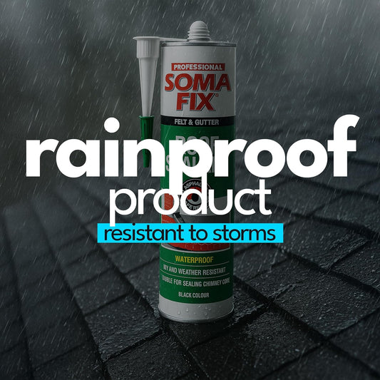 Roof Sealant - Waterproof Sealant for Roofing Felt and Gutter, Roof Felt Adhesive - Black Liquid Rubber - Stops Leaks & Weatherproof (310ML)