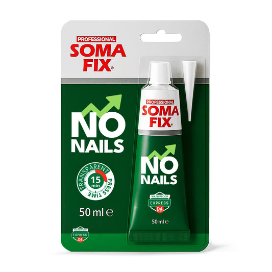 No More Nails - All Purpose Adhesive, Mounting Adhesives for Interior, Paintable Grab Adhesive for Wood, Ceramic, Metal, PVC, Tiles - Waterbased, Solvent Free & Odourless