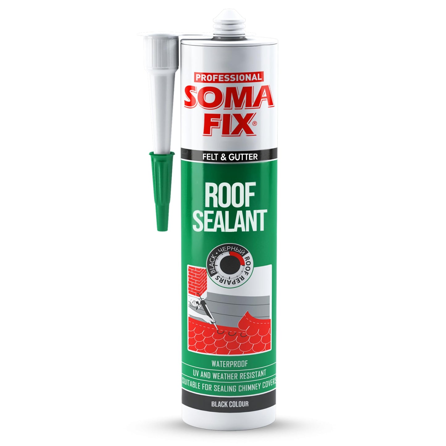 Roof Sealant - Waterproof Sealant for Roofing Felt and Gutter, Roof Felt Adhesive - Black Liquid Rubber - Stops Leaks & Weatherproof (310ML)